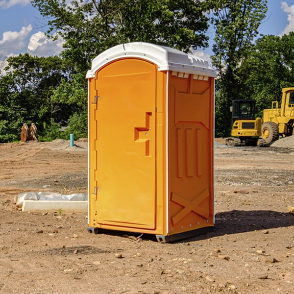 how often are the portable restrooms cleaned and serviced during a rental period in Muskingum